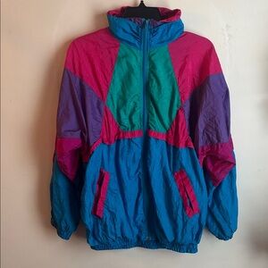Slade | Vintage colorful Windbreaker zip up Jacket Sz M